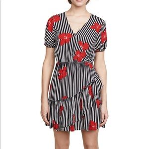 madewell ruffle-wrap dress in candied orchids 00